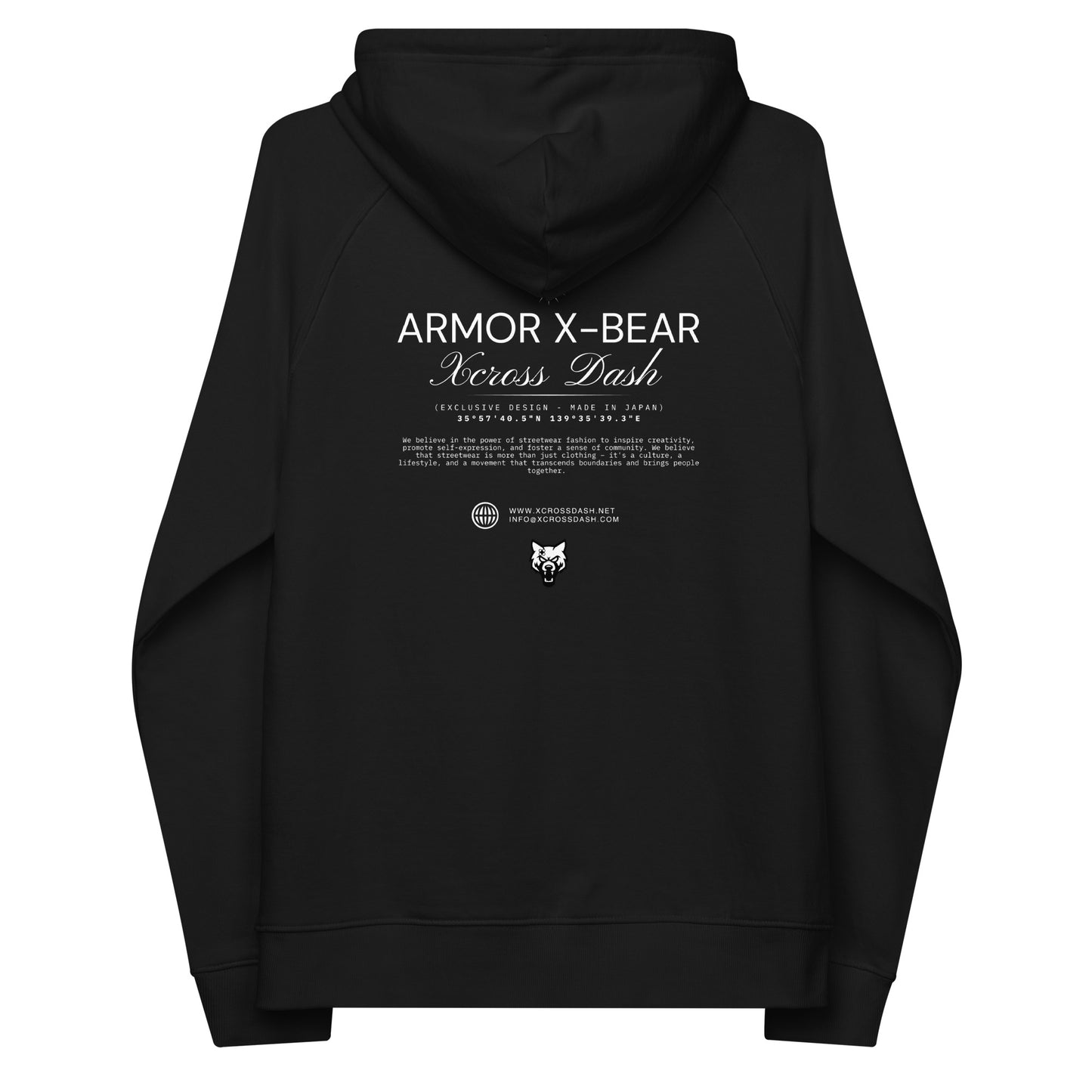 ARMOR X-BEAR LIMITED DESIGN MACHIN NO.9 TYPE-B | Unisex eco raglan hoodie | 5colors